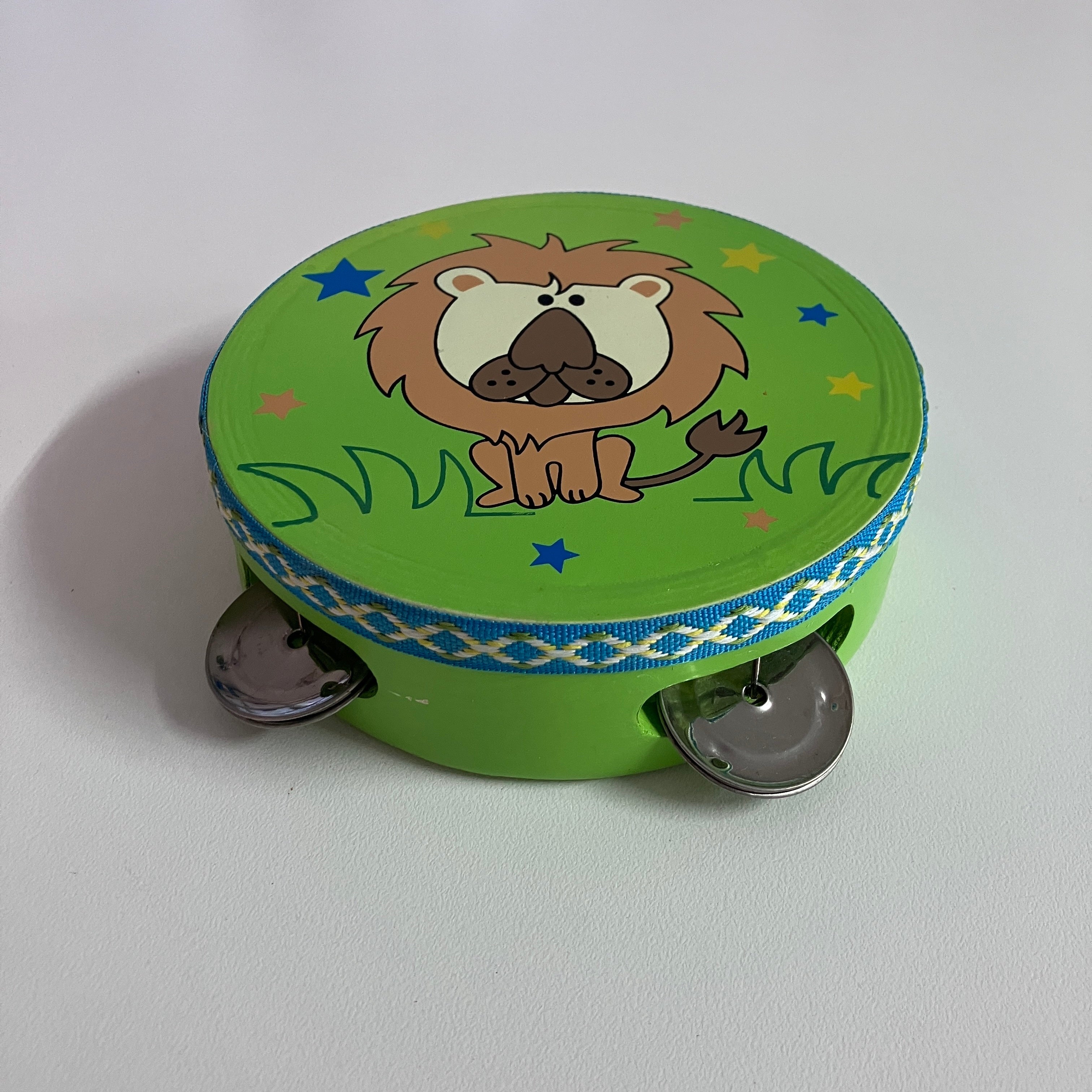 Wooden Tambourine - Lion Green