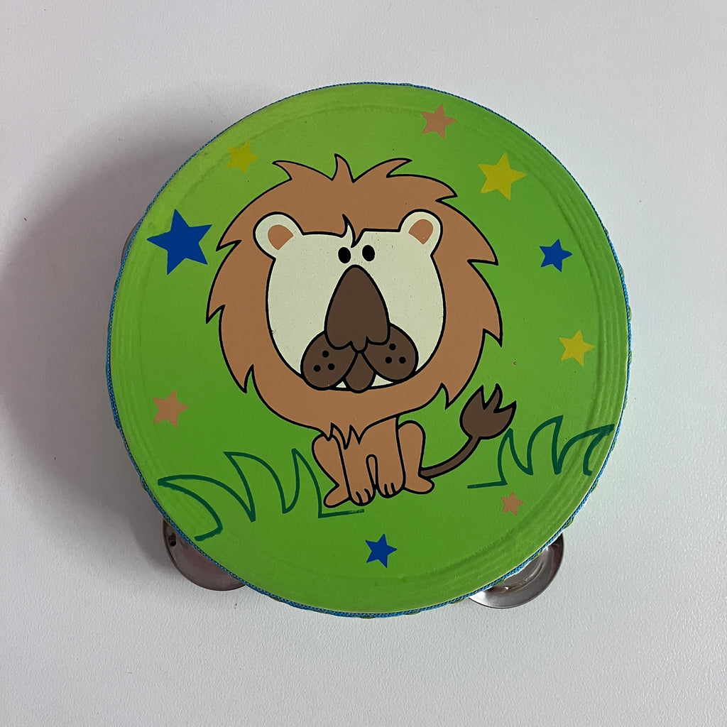 Wooden Tambourine - Lion Green