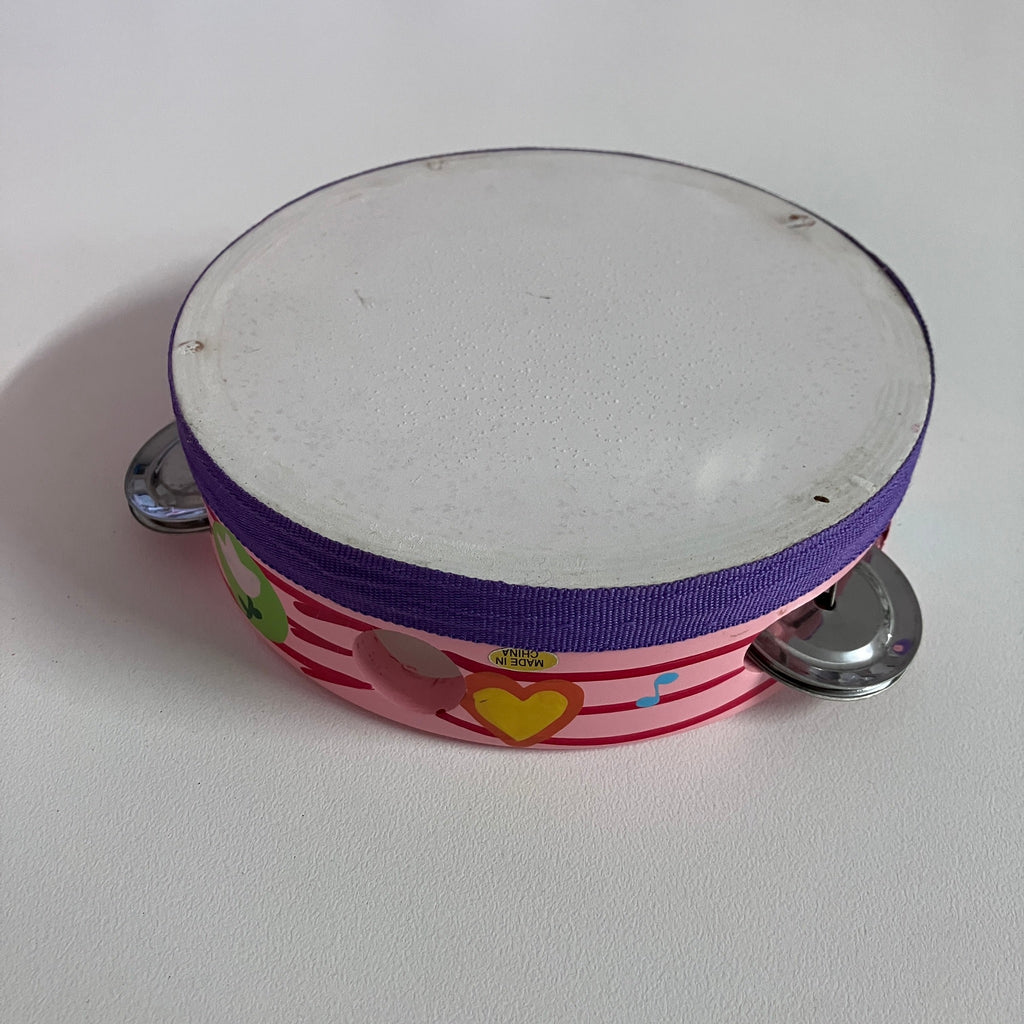 Wooden Tambourine  - Purple Pink
