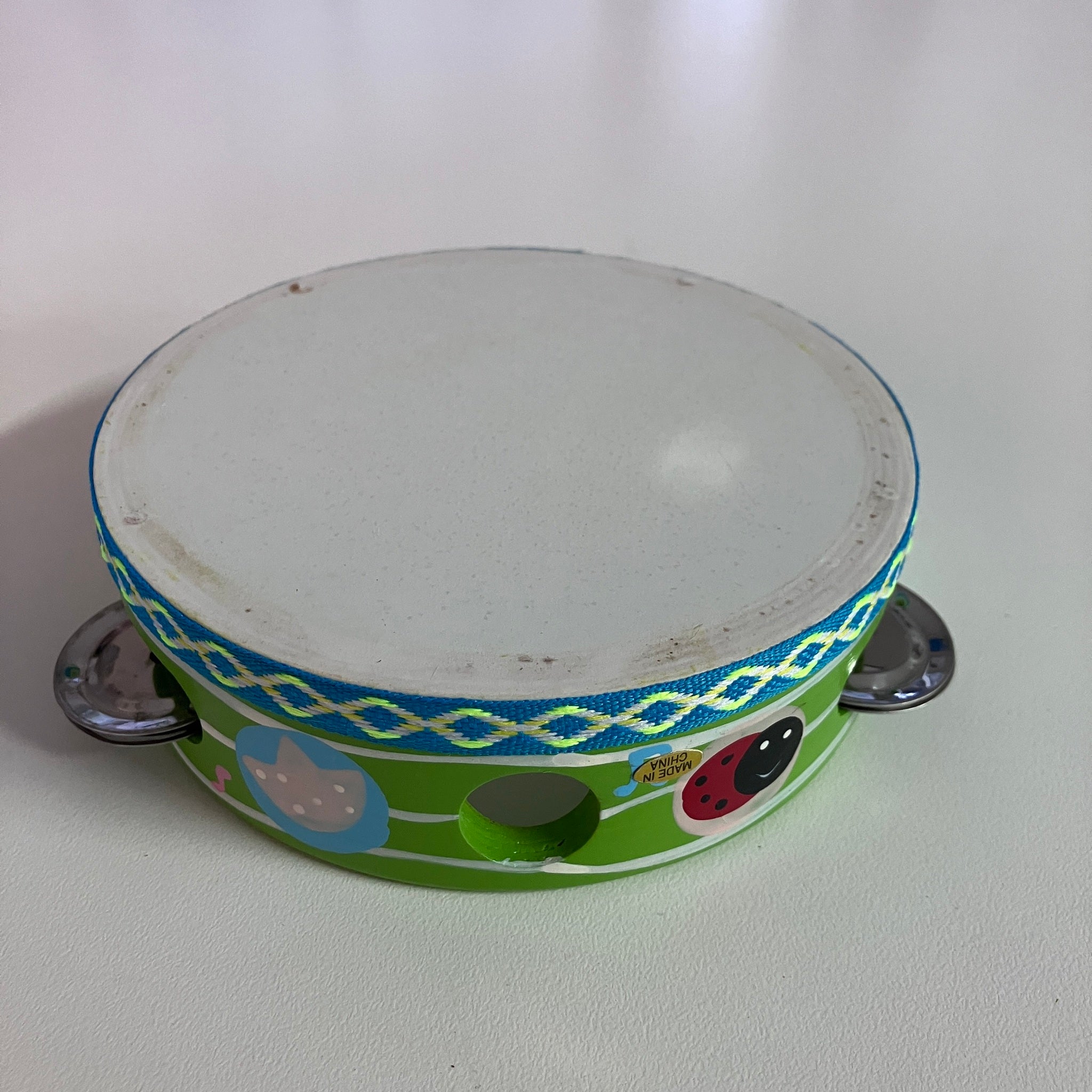 Wooden Tambourine  - Fish Glitter Stripe