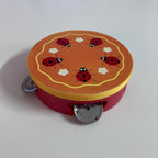 Wooden Tambourine  - Ladybird on Orange