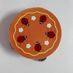 Wooden Tambourine  - Ladybird on Orange