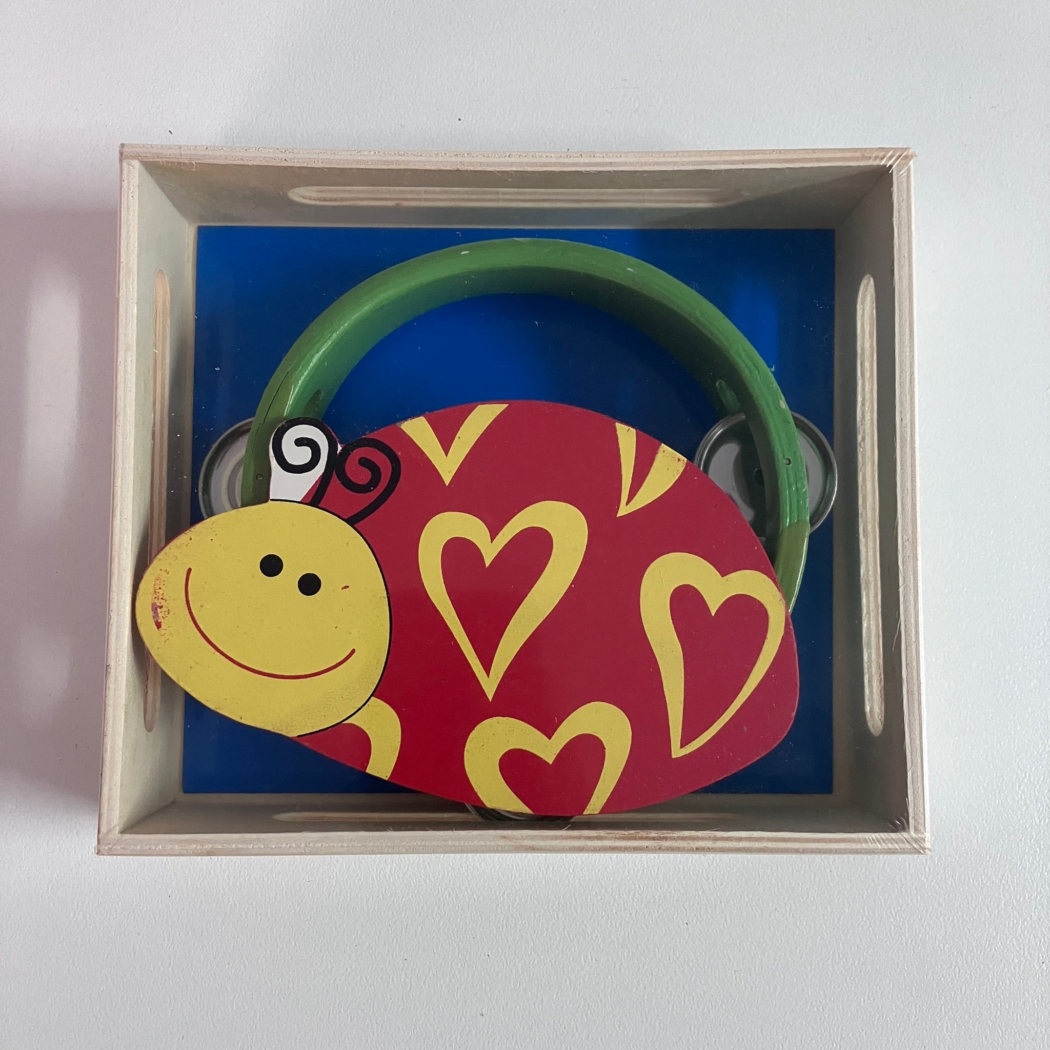 Wooden Tambourine  in Box - Ladybird