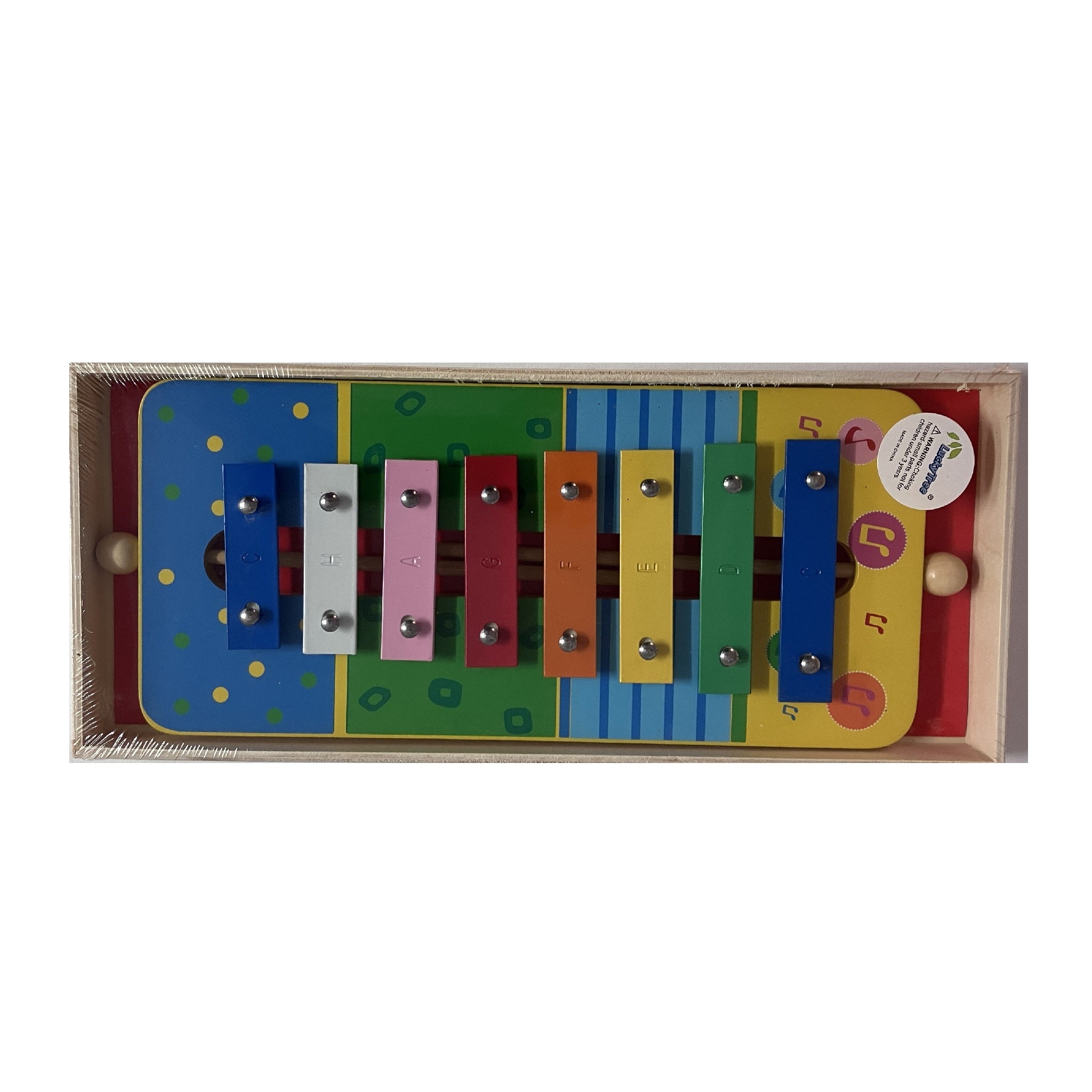 Xylophone in Wooden Box - Colourful