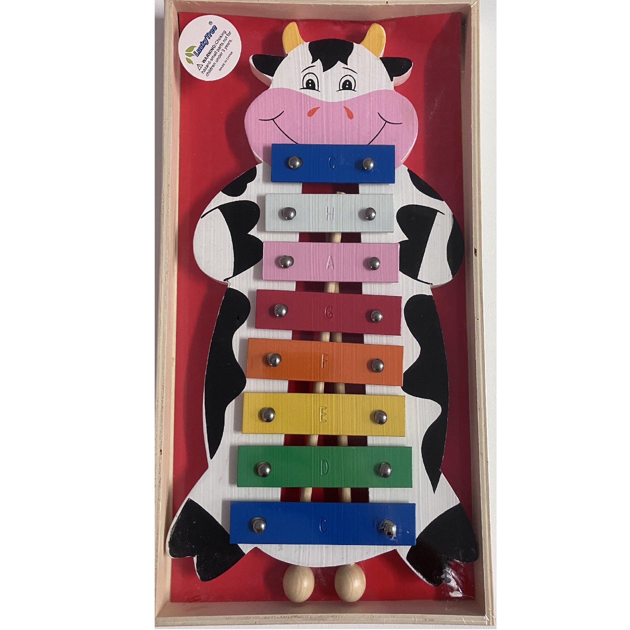 Xylophone in Wooden Box - Cow