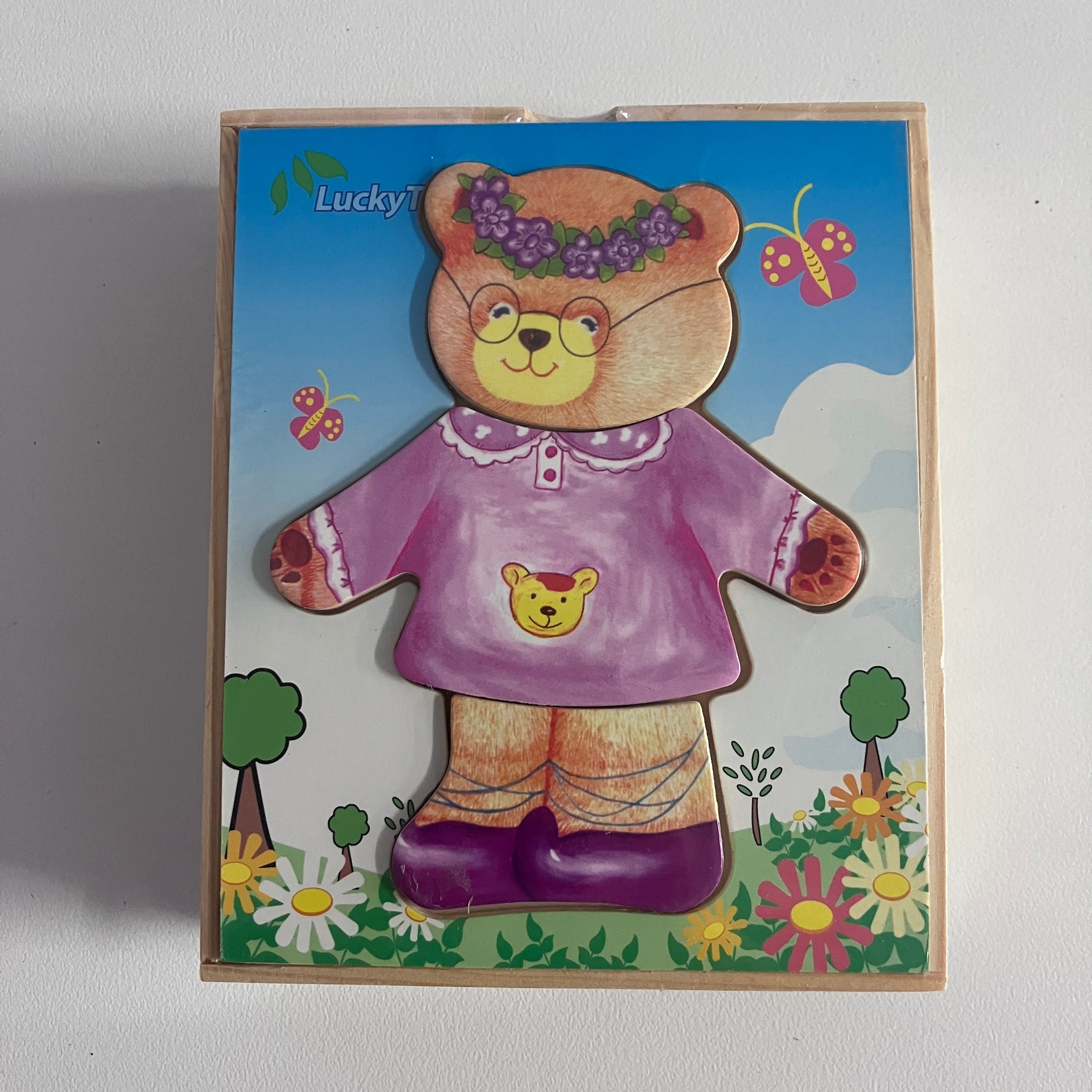 Wooden Puzzle Box - Teddy - Girl