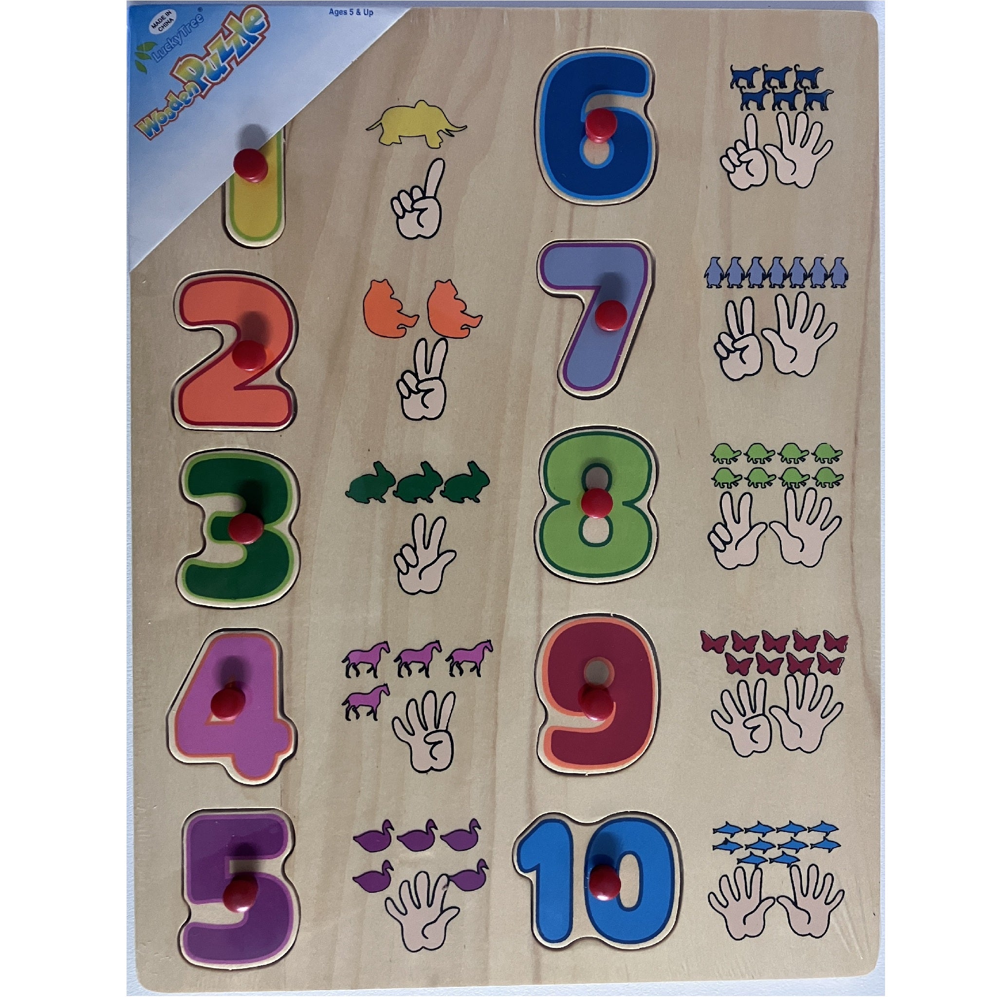 Wooden Puzzle - Hands - Number
