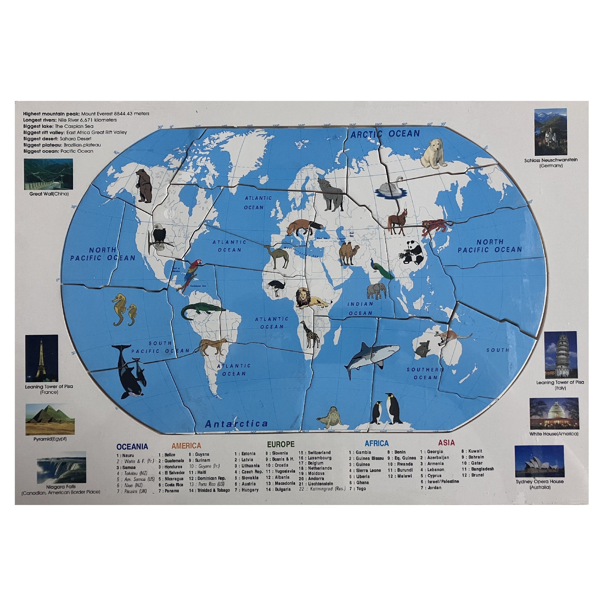 Wooden Puzzle - World Map
