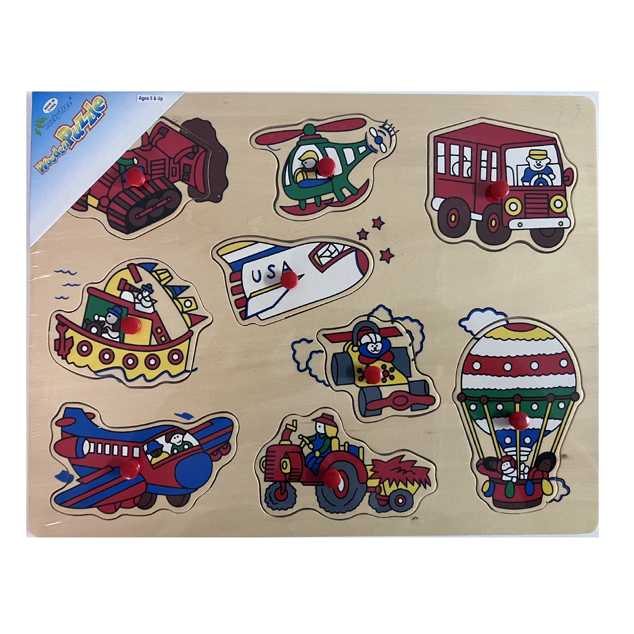 Wooden Puzzle - Transport