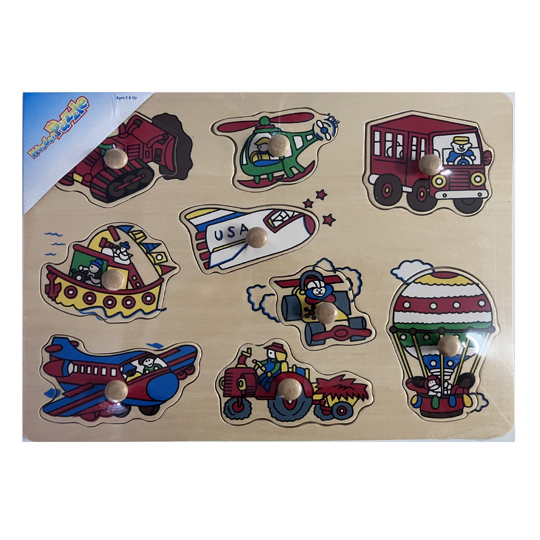 Wooden Puzzle - Transport