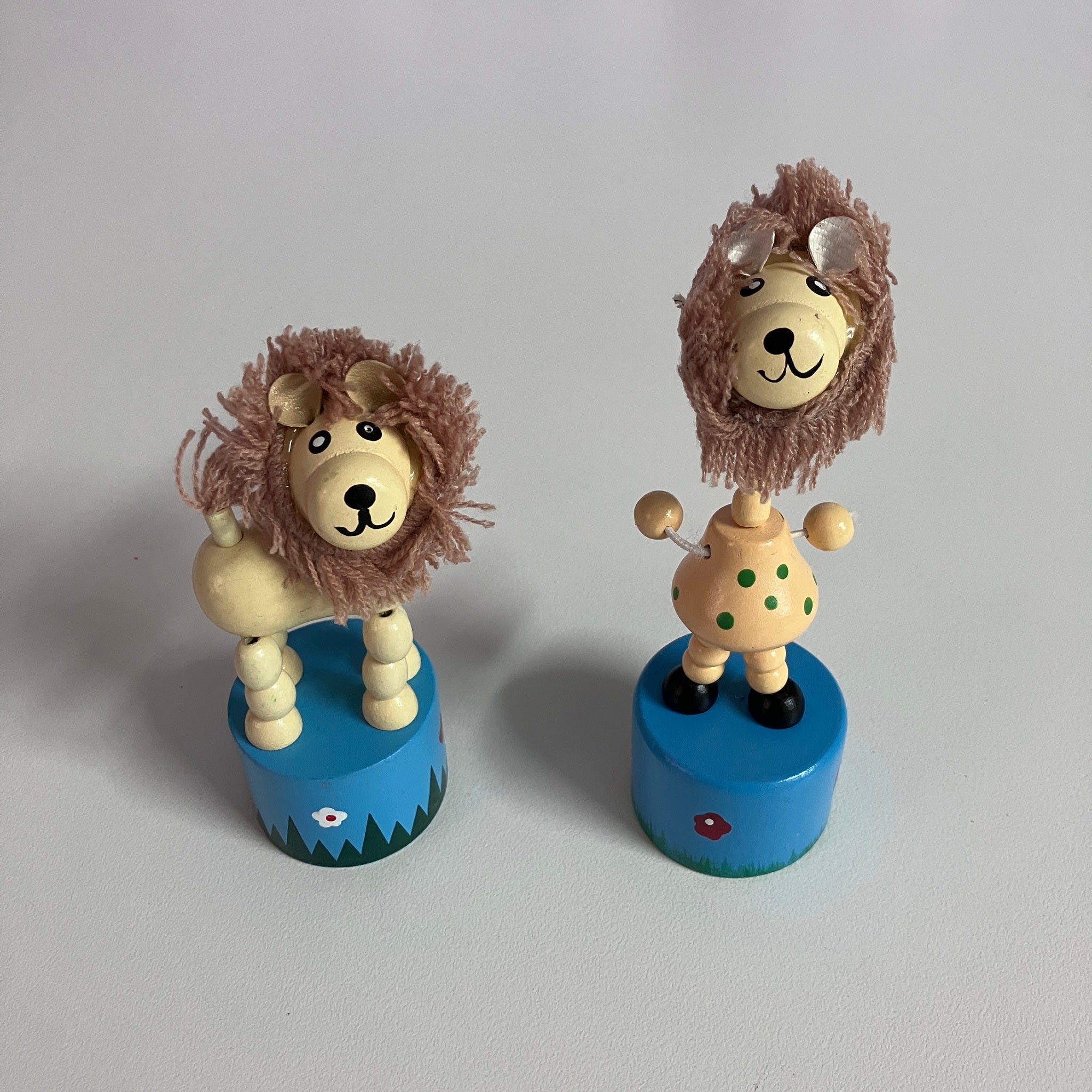 Wooden Push Up Toy - Lion - Assorted Designs