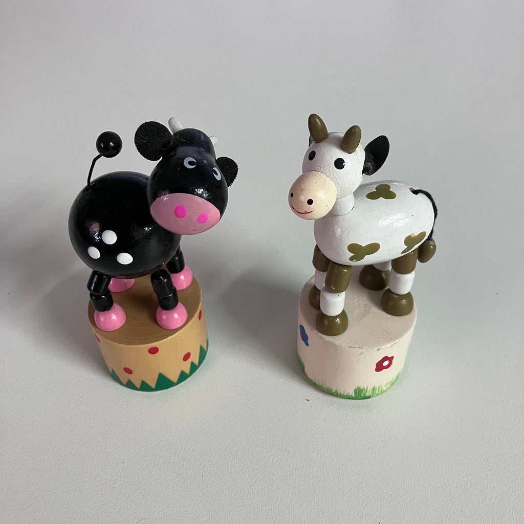 Wooden Push Up Toy - Cow - Assorted Designs