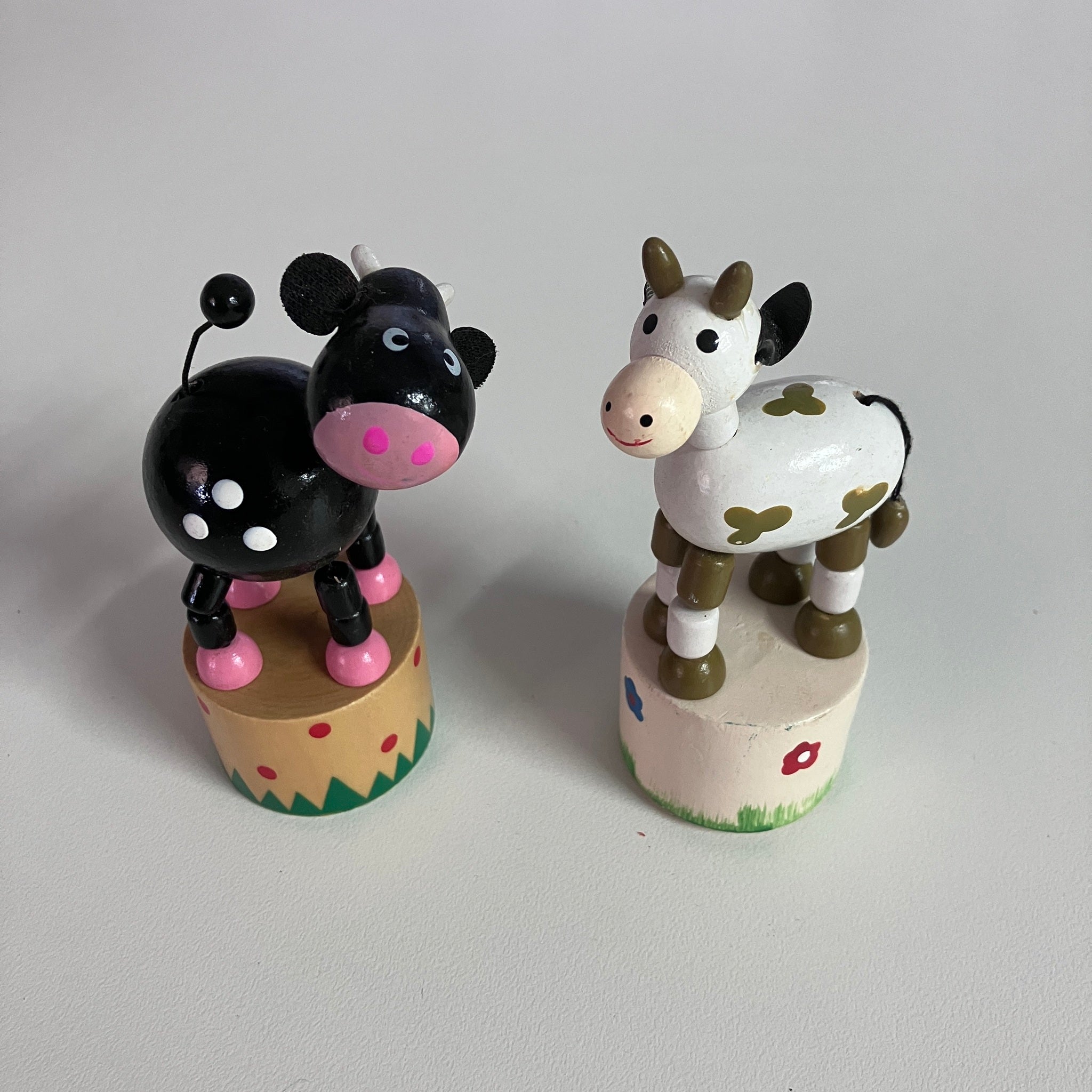 Wooden Push Up Toy - Cow - Assorted Designs