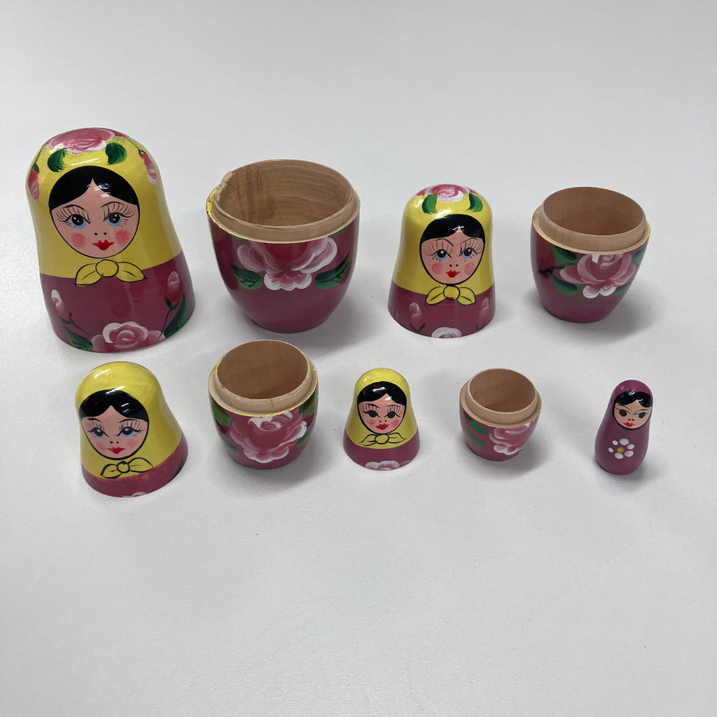 Wooden Russian Doll Set - 5 Dolls - Assorted Designs