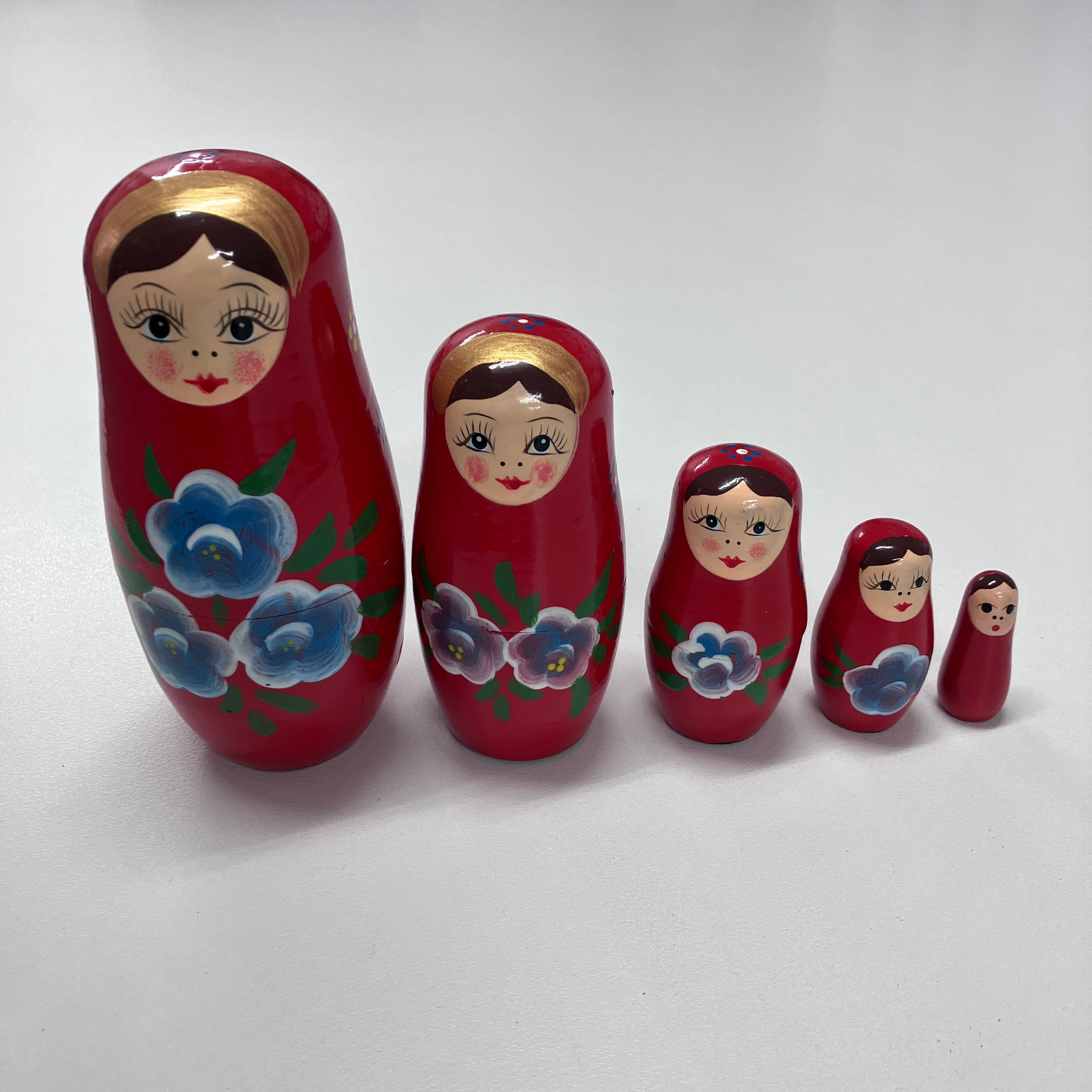 Wooden Russian Doll Set - 5 Dolls - Assorted Designs