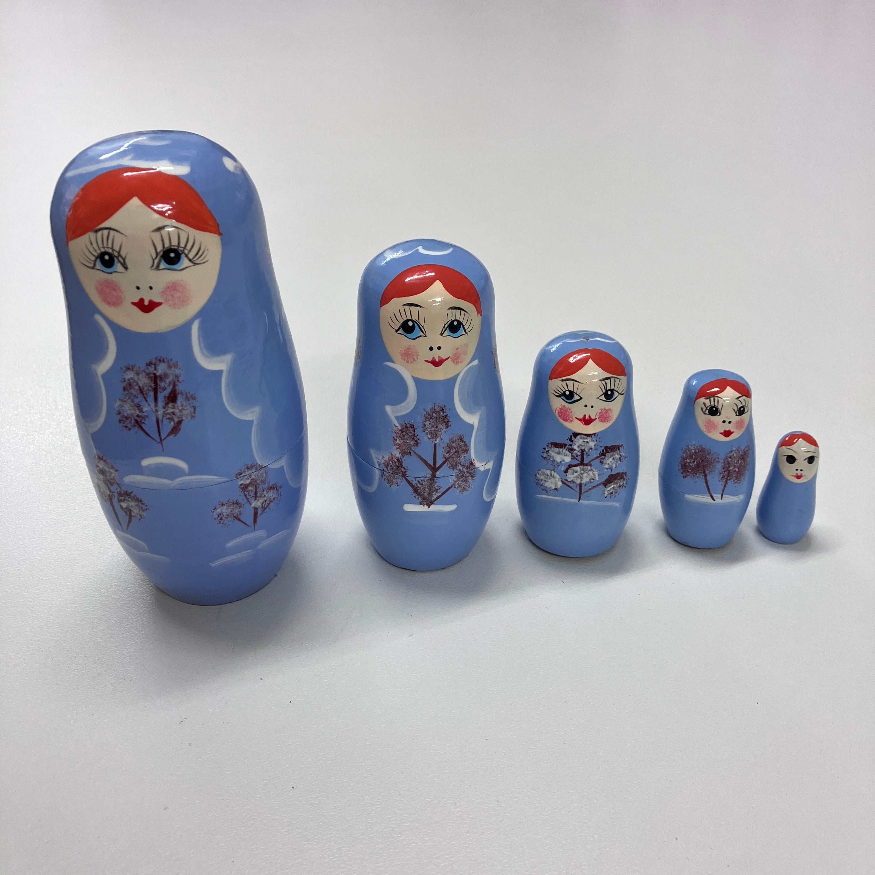 Wooden Russian Doll Set - 5 Dolls - Assorted Designs