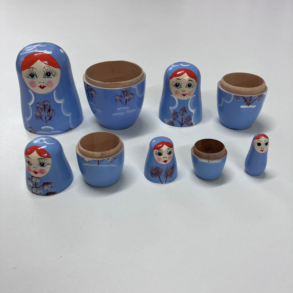 Wooden Russian Doll Set - 5 Dolls - Assorted Designs