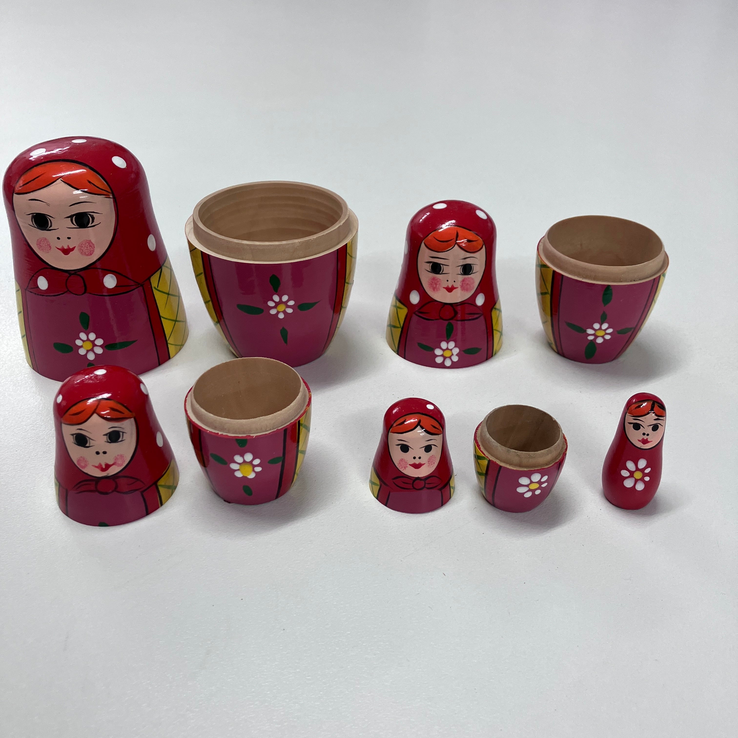 Wooden Russian Doll Set - 5 Dolls - Assorted Designs