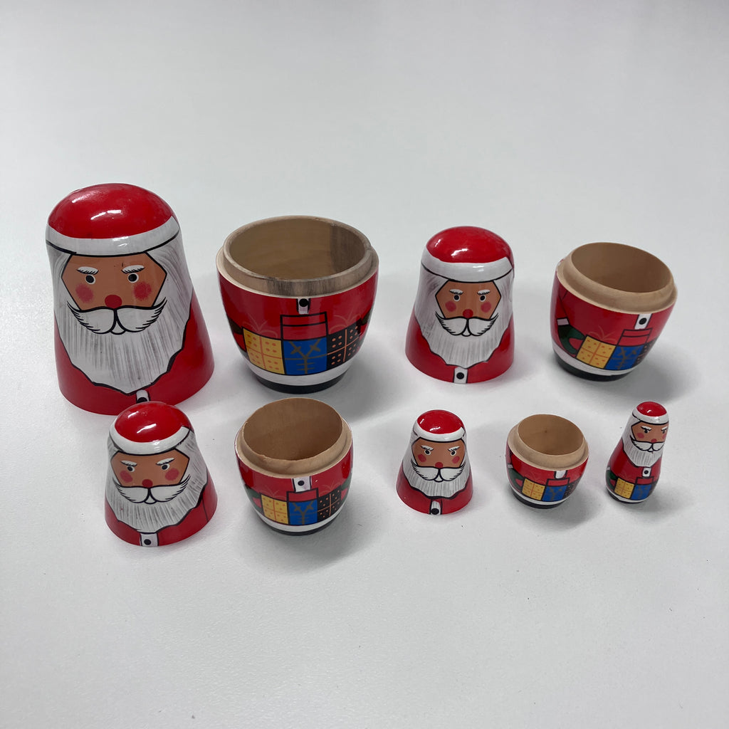Wooden Russian Doll Set - 5 Dolls - Santa - Assorted Designs