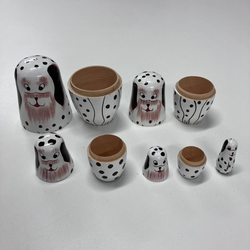 Wooden Russian Doll Set - 5 Dolls - Dalmation