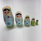 Wooden Russian Doll Set - 5 Dolls - Assorted Designs