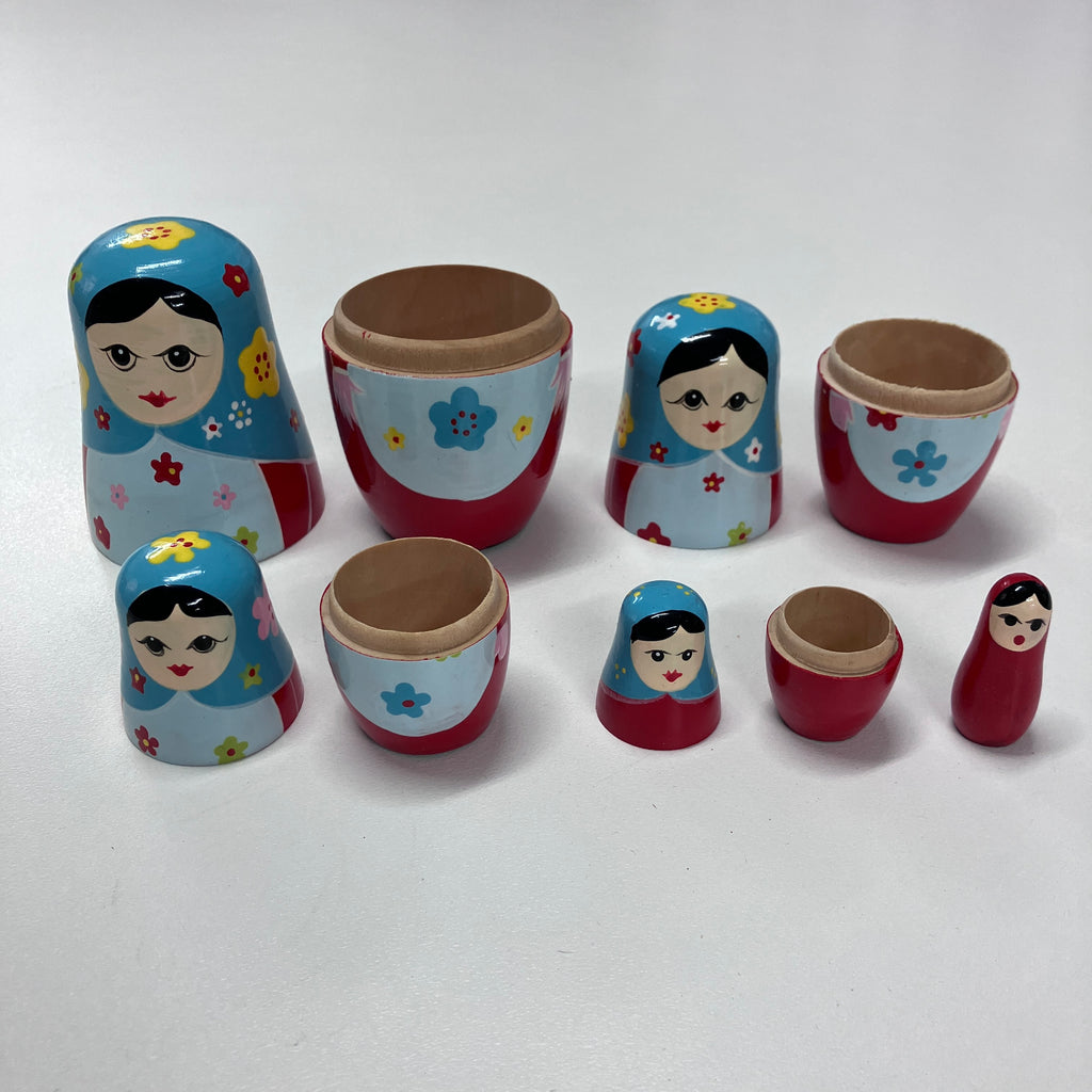 Wooden Russian Doll Set - 5 Dolls - Assorted Designs