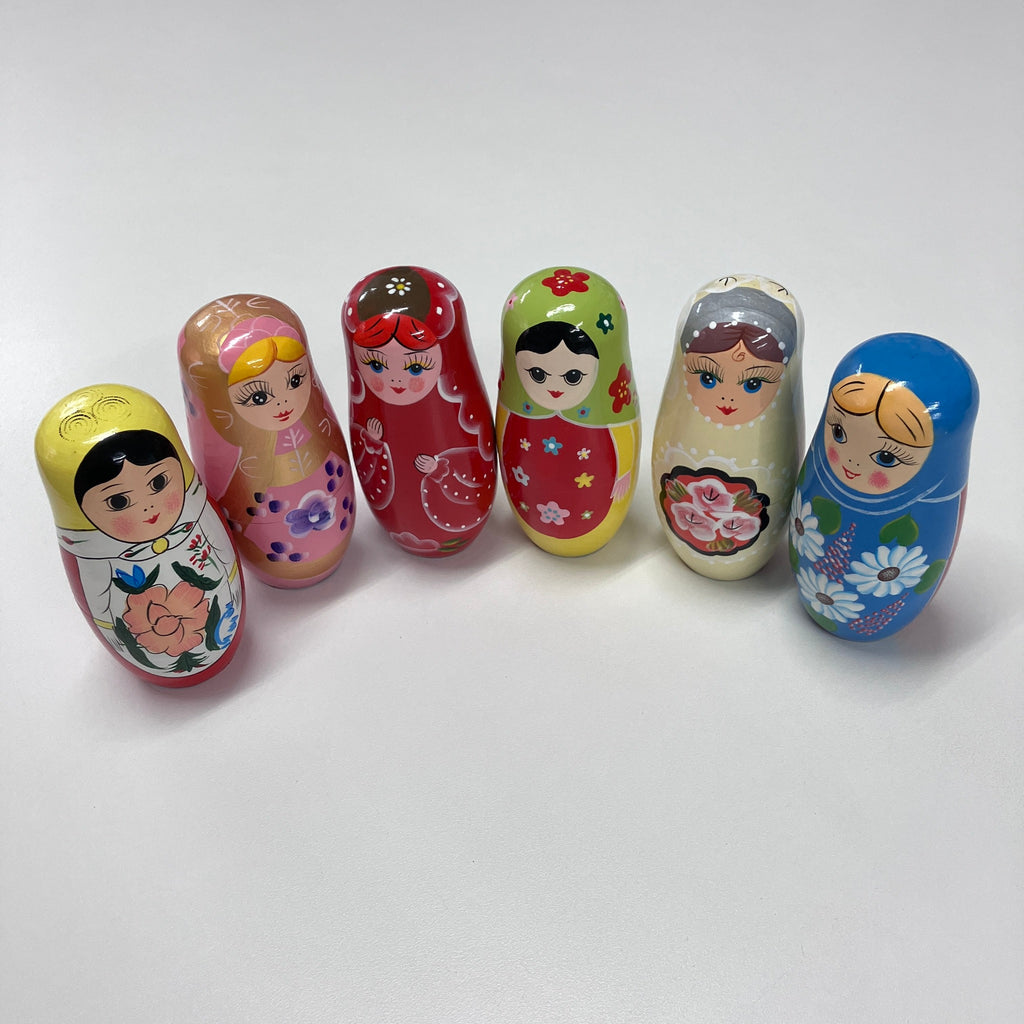 Wooden Russian Doll Set - 5 Dolls - Assorted Designs