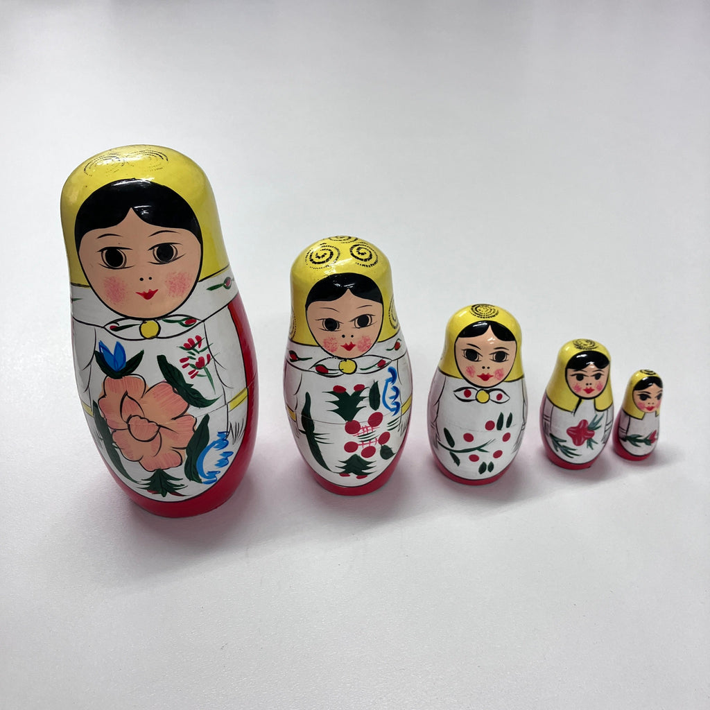 Wooden Russian Doll Set - 5 Dolls - Assorted Designs