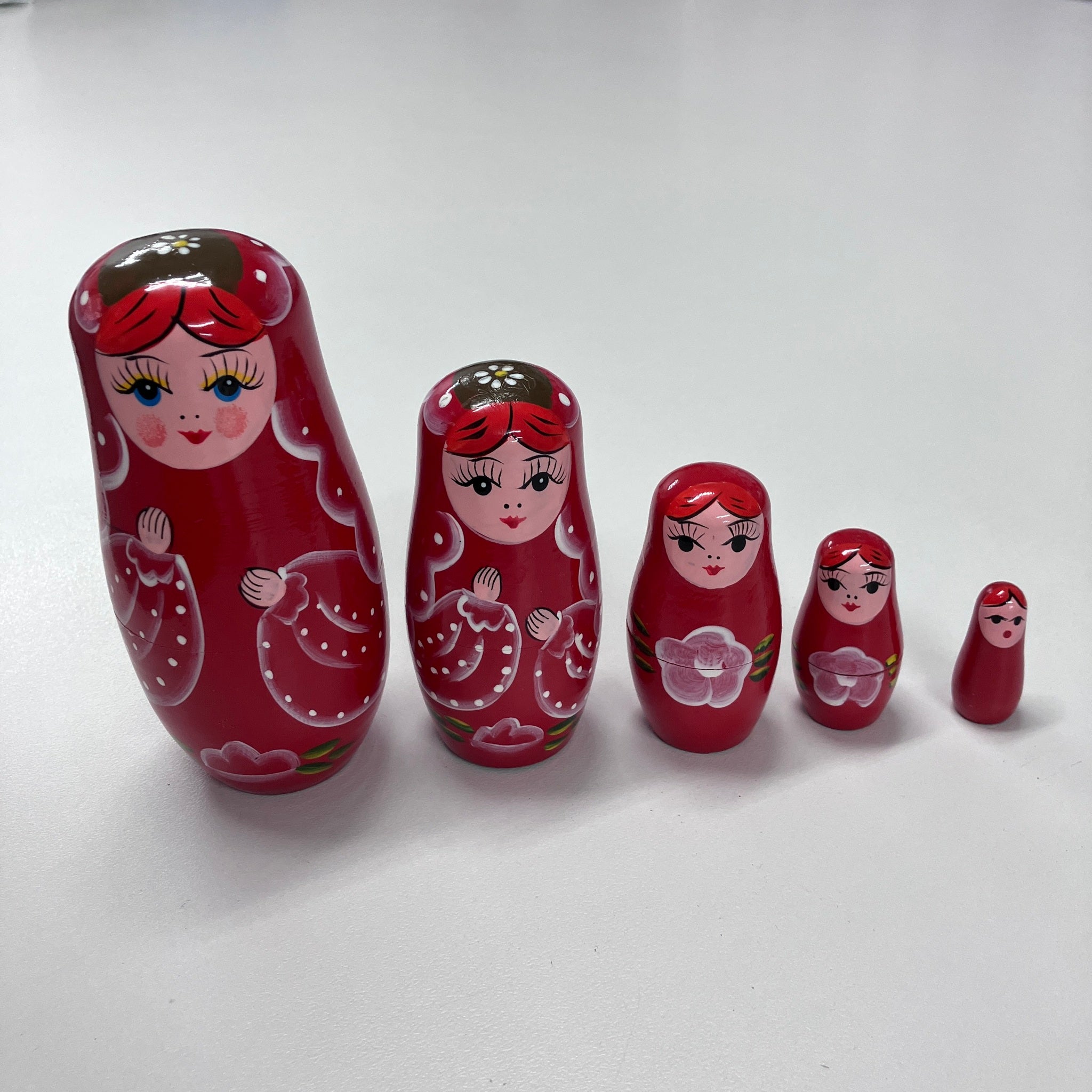 Wooden Russian Doll Set - 5 Dolls - Assorted Designs