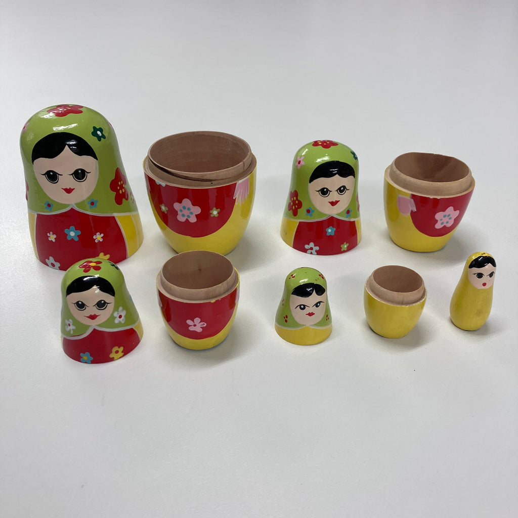 Wooden Russian Doll Set - 5 Dolls - Assorted Designs