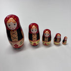 Wooden Russian Doll Set - 5 Dolls - Assorted Designs