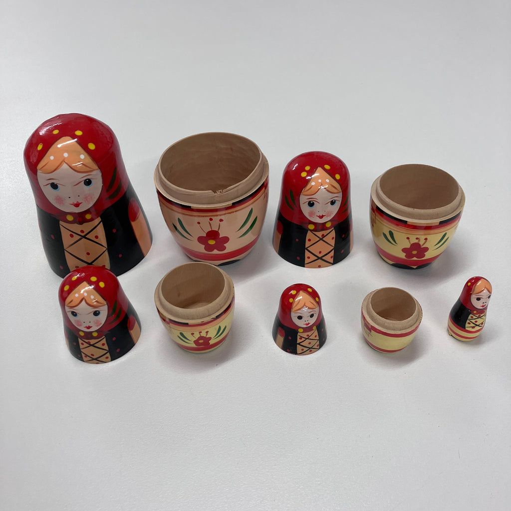 Wooden Russian Doll Set - 5 Dolls - Assorted Designs