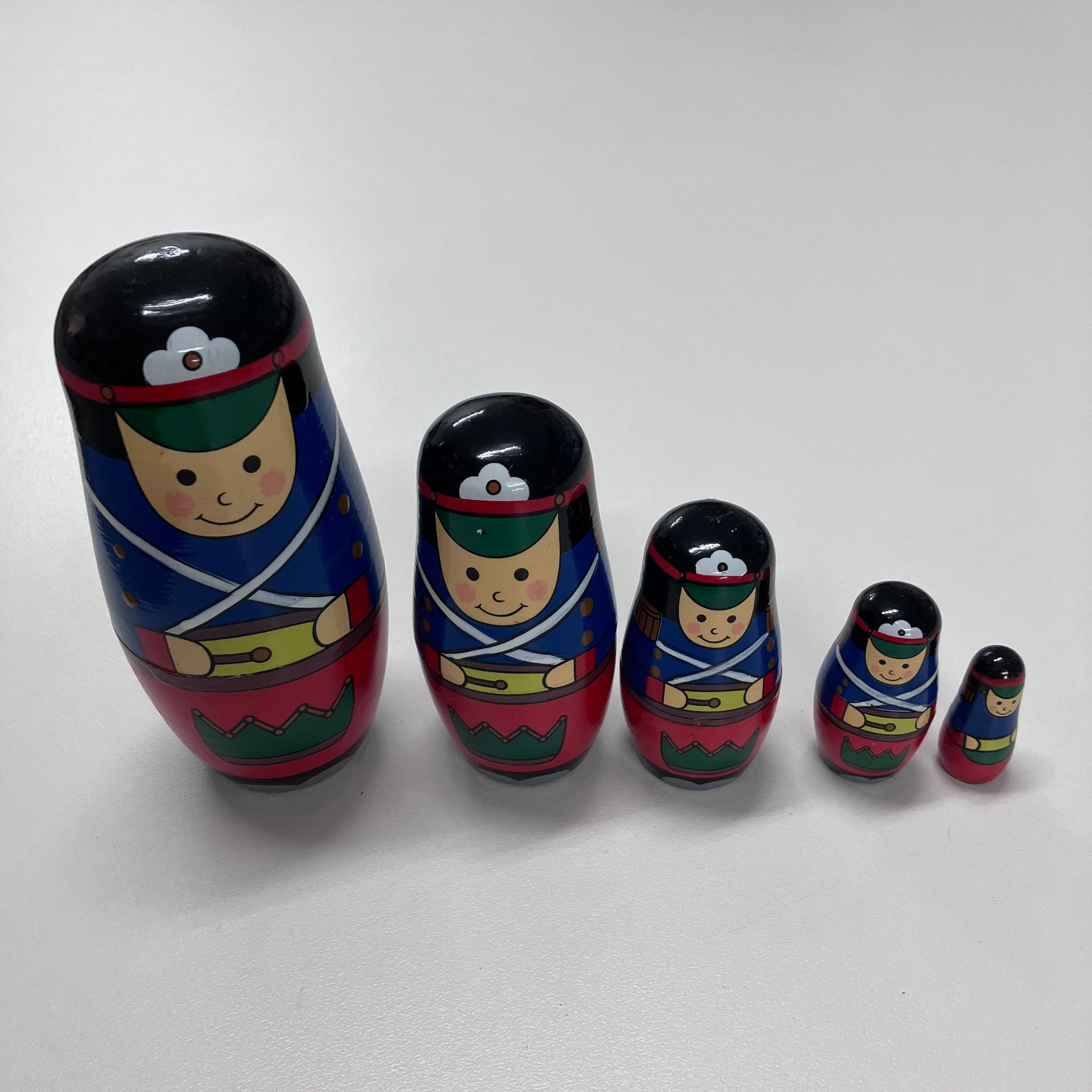 Wooden Russian Doll Set - 5 Dolls - Assorted Designs