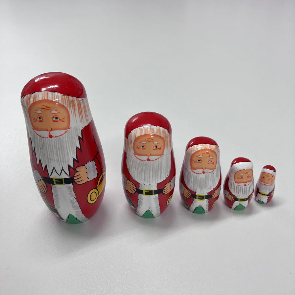 Wooden Russian Doll Set - 5 Dolls - Santa - Assorted Designs