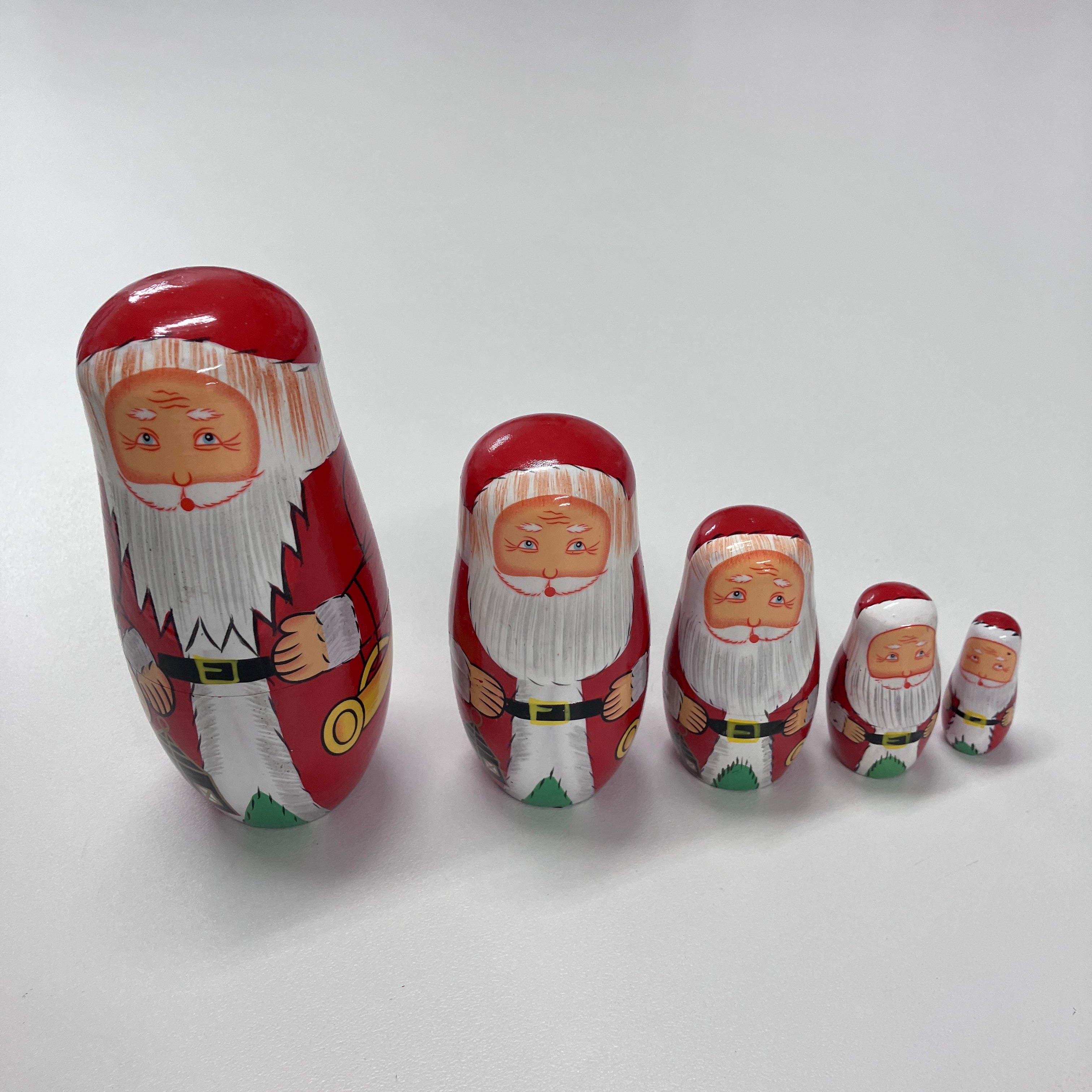 Wooden Russian Doll Set - 5 Dolls - Santa - Assorted Designs