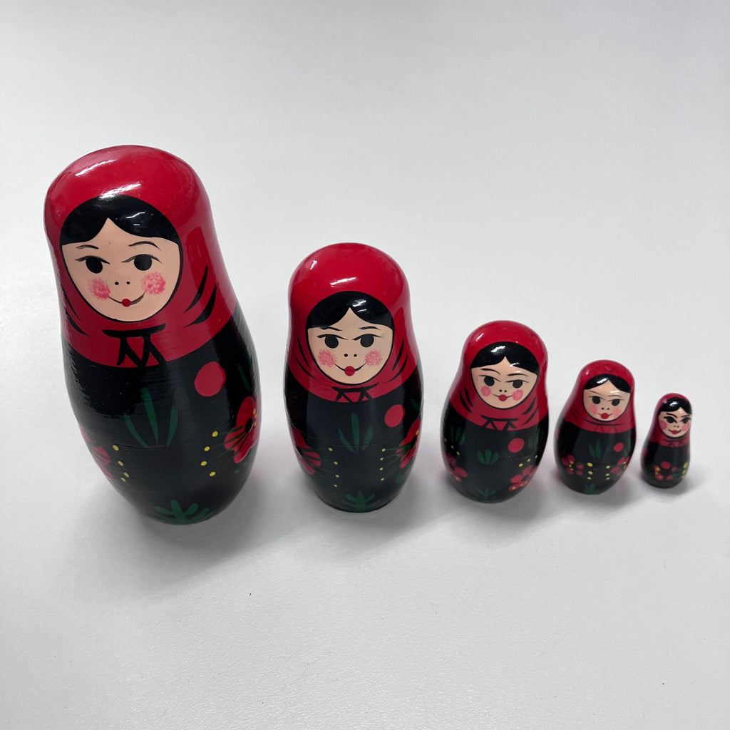 Wooden Russian Doll Set - 5 Dolls - Assorted Designs