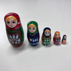 Wooden Russian Doll Set - 5 Dolls - Assorted Designs