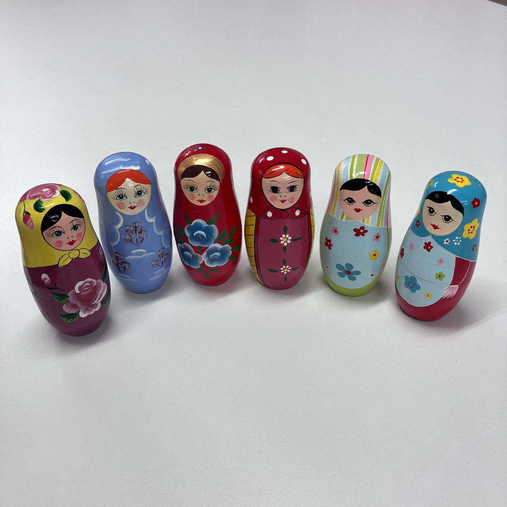 Wooden Russian Doll Set - 5 Dolls - Assorted Designs