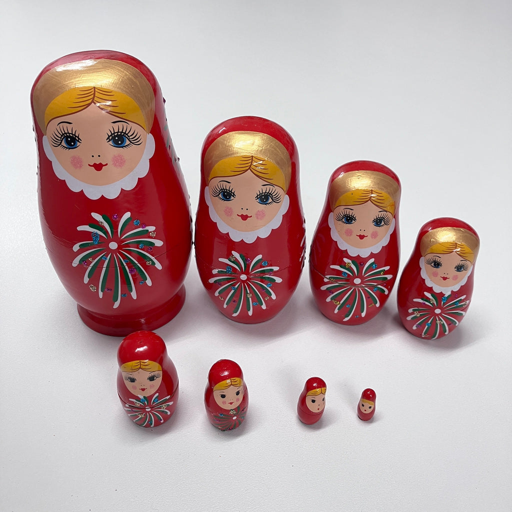 Wooden Russian Doll Set - 8 Dolls - Assorted Designs