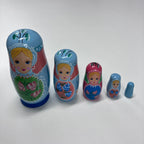 Wooden Russian Doll Set - 5 Dolls - Assorted Designs