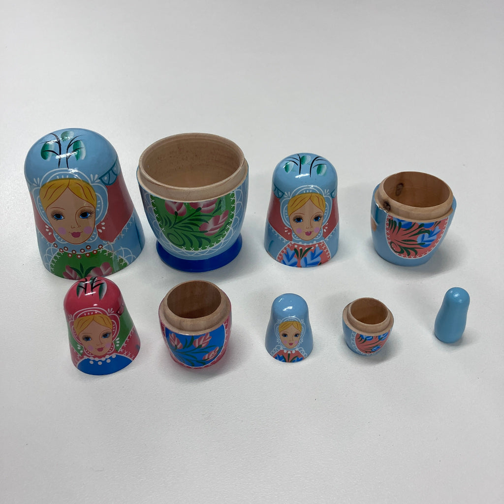 Wooden Russian Doll Set - 5 Dolls - Assorted Designs
