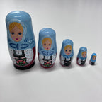 Wooden Russian Doll Set - 5 Dolls - Assorted Designs