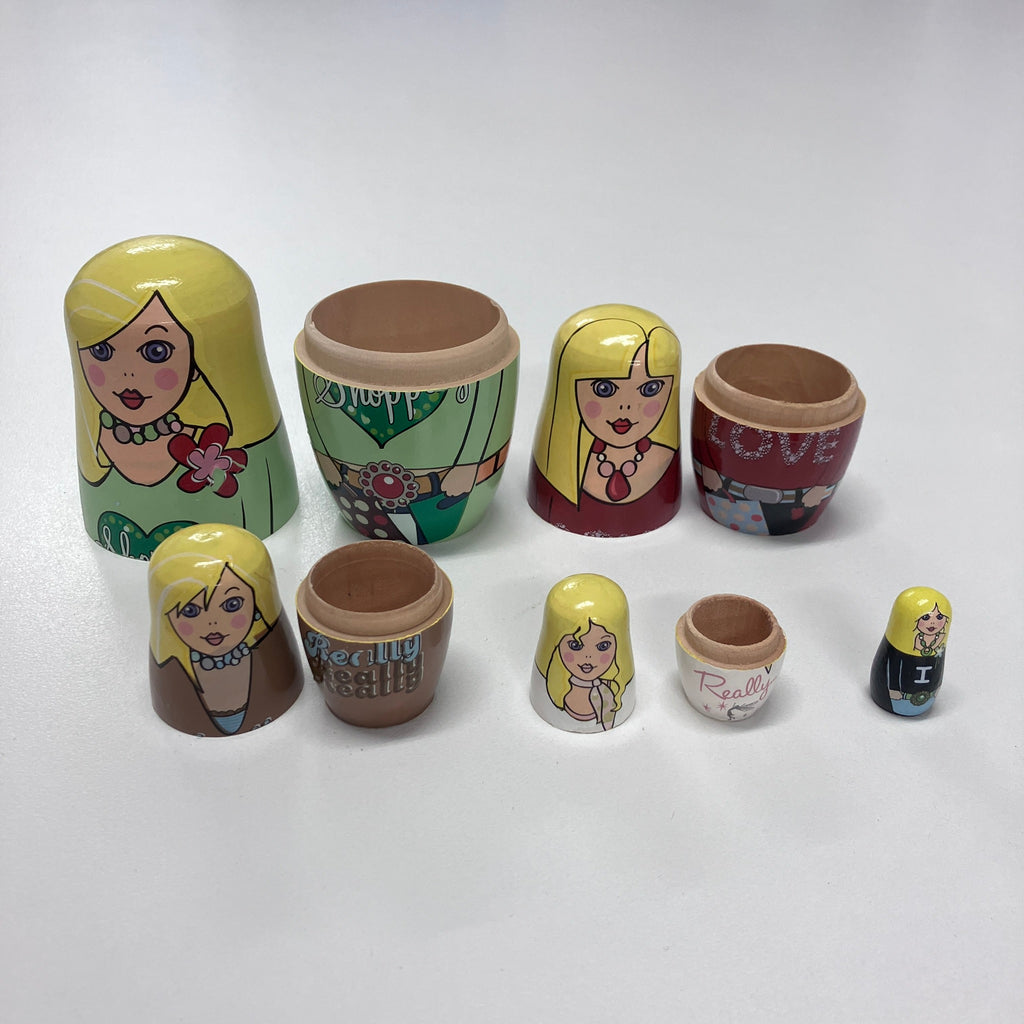 Wooden Russian Doll Set - 5 Dolls - Assorted Designs