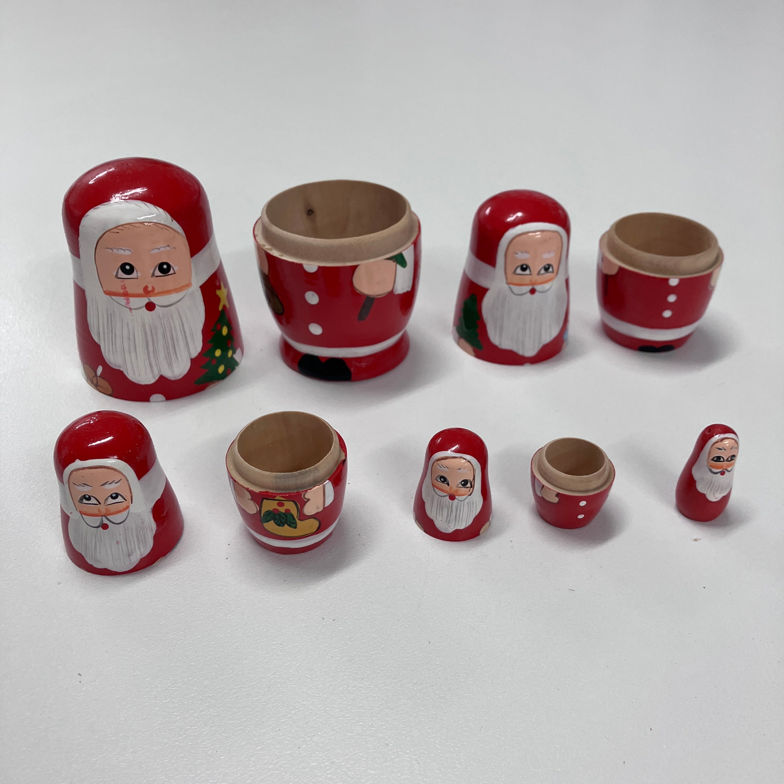 Wooden Russian Doll Set - 5 Dolls - Santa