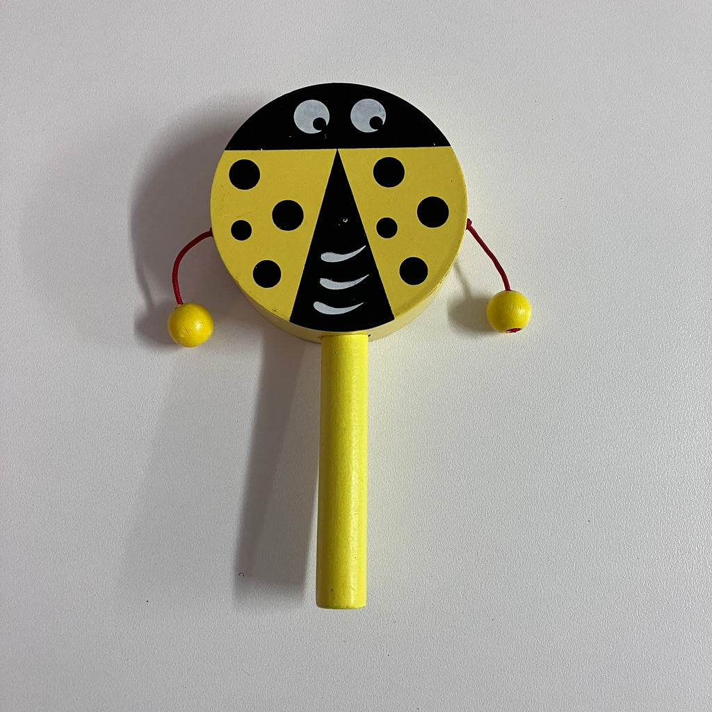 Wooden Rattle Drum - Large - Beetle