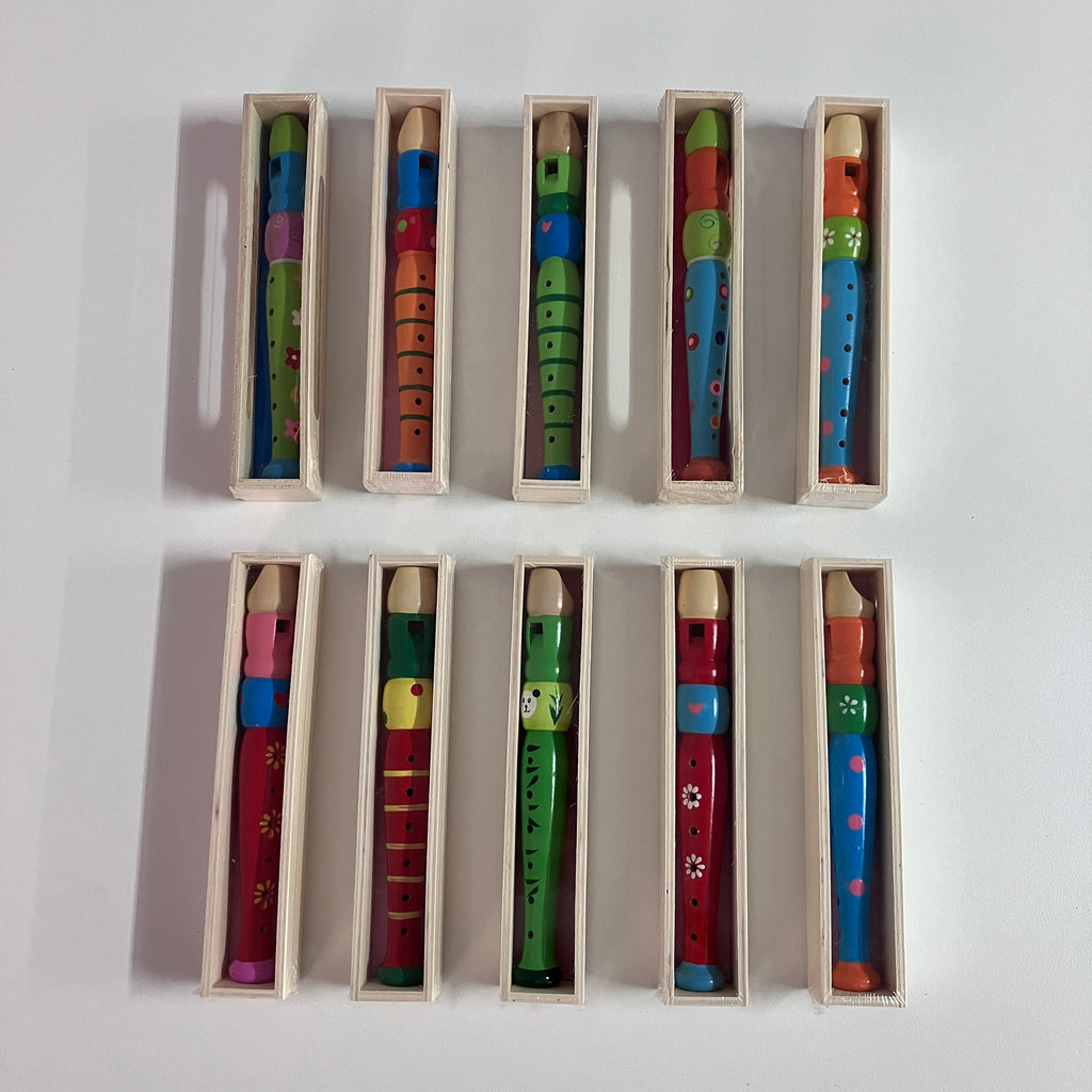 Wooden Recorder in Wooden Box - Small - Assorted Designs