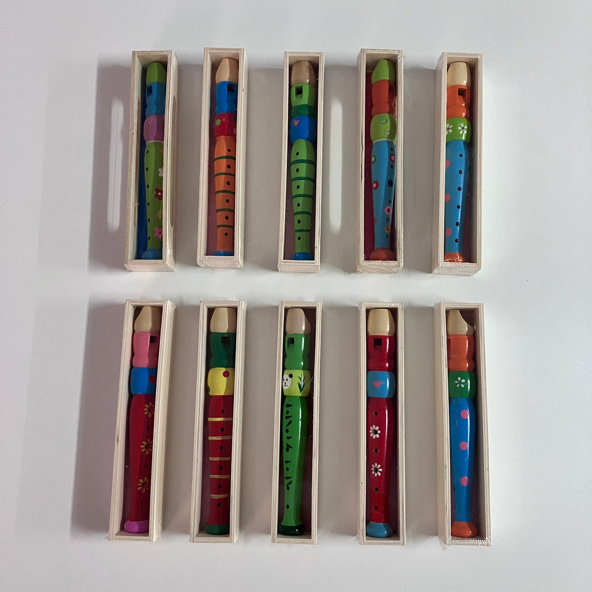 Wooden Recorder in Wooden Box - Small - Assorted Designs