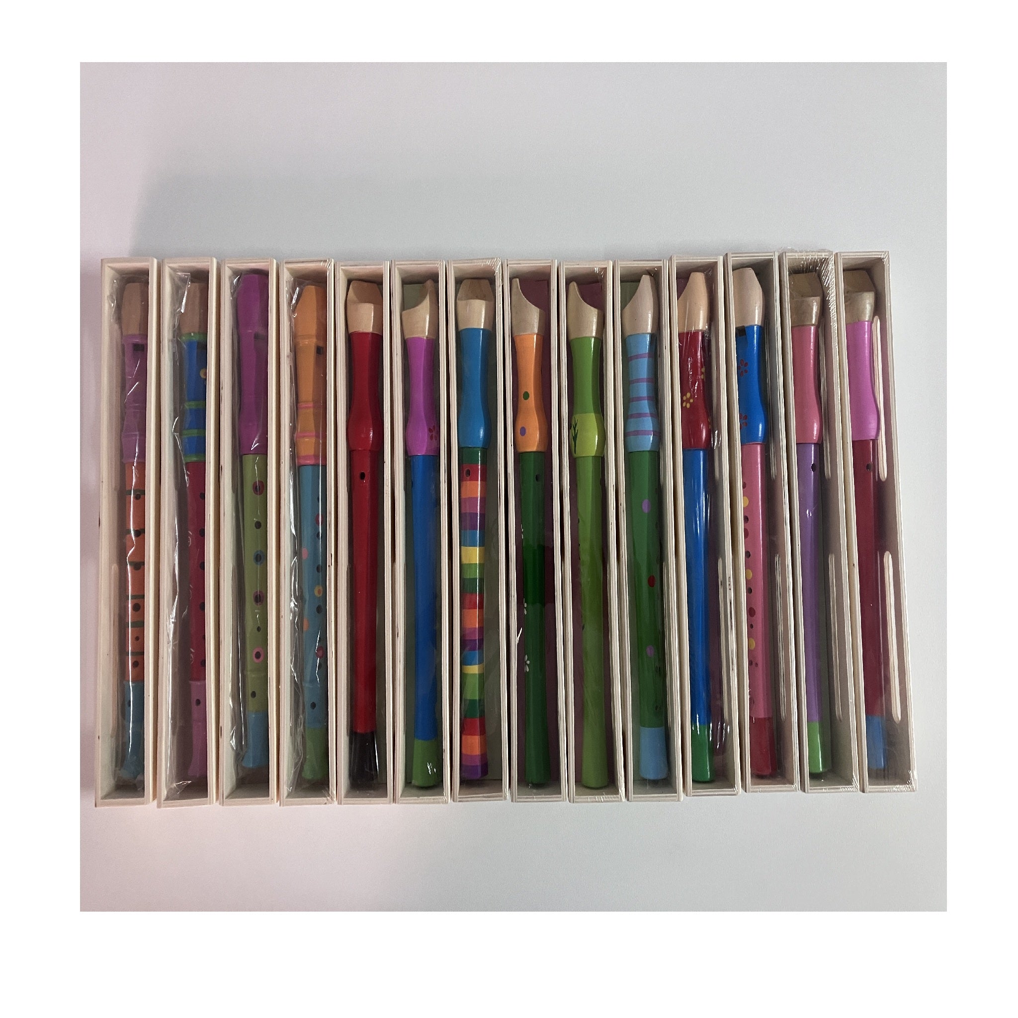 Wooden Recorder in Wooden Box - Large - Assorted Designs