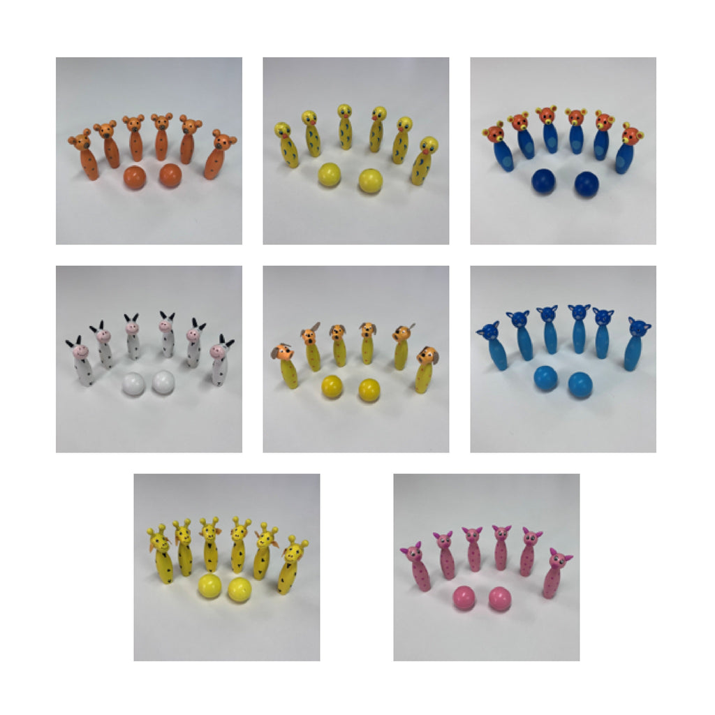 Wooden Skittles - Animals - Assorted Designs