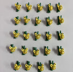 Wooden Mini Pegs - Yellow Bear on Green Peg